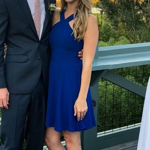 Lulus FOREVERMORE ROYAL BLUE SKATER DRESS